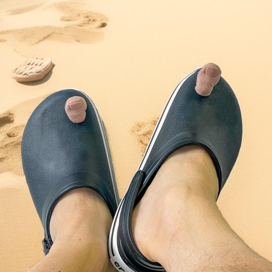Подвески для обуви Croc Clogs Аксессуар Реалистичные пляжные тапочки в форме большого пальца ноги Украшения для обуви Булавки для обуви Пряжка для обуви DIY Функциональные грязеотталкивающие Сохраняют ноги сухими