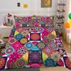 High Definition Digital Printed Bedding Set with Colorful Geometric Patterns, Quilt Covers, Pillowcases, Ultra-fine Fiber Fabric, Soft Home Decoration