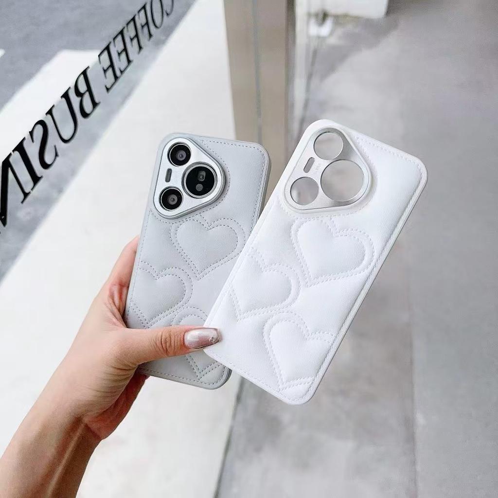 Suitable for Huawei MATE70P Mobile Phone Case Small Fragrance Style Leather Pura70 Metal Mirror Anti-fall Mate60p Protection Case