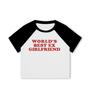 Новый европейский и американский топ с принтом букв Spice Girls, летний пуловер с круглым вырезом, узкие рукава-фонарики, короткая футболка