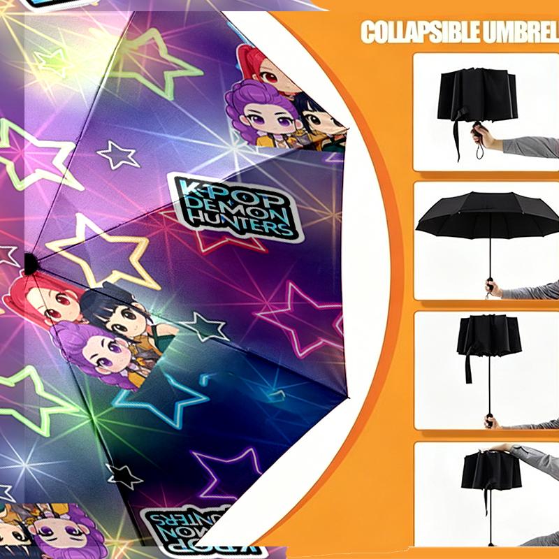 K Print Umbrella Automatic Opening/ Closing - Portable Foldable Design - Daily use for Travel/Outdoor - Gift for Birthday