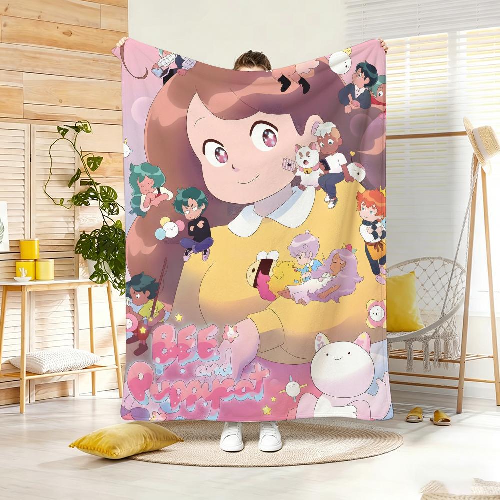 Анимация B-BeeS и PuppyCatS Мягкое теплое покрывало для спальни, гостиной, кровати, путешествий, кемпинга, пикника, подарок