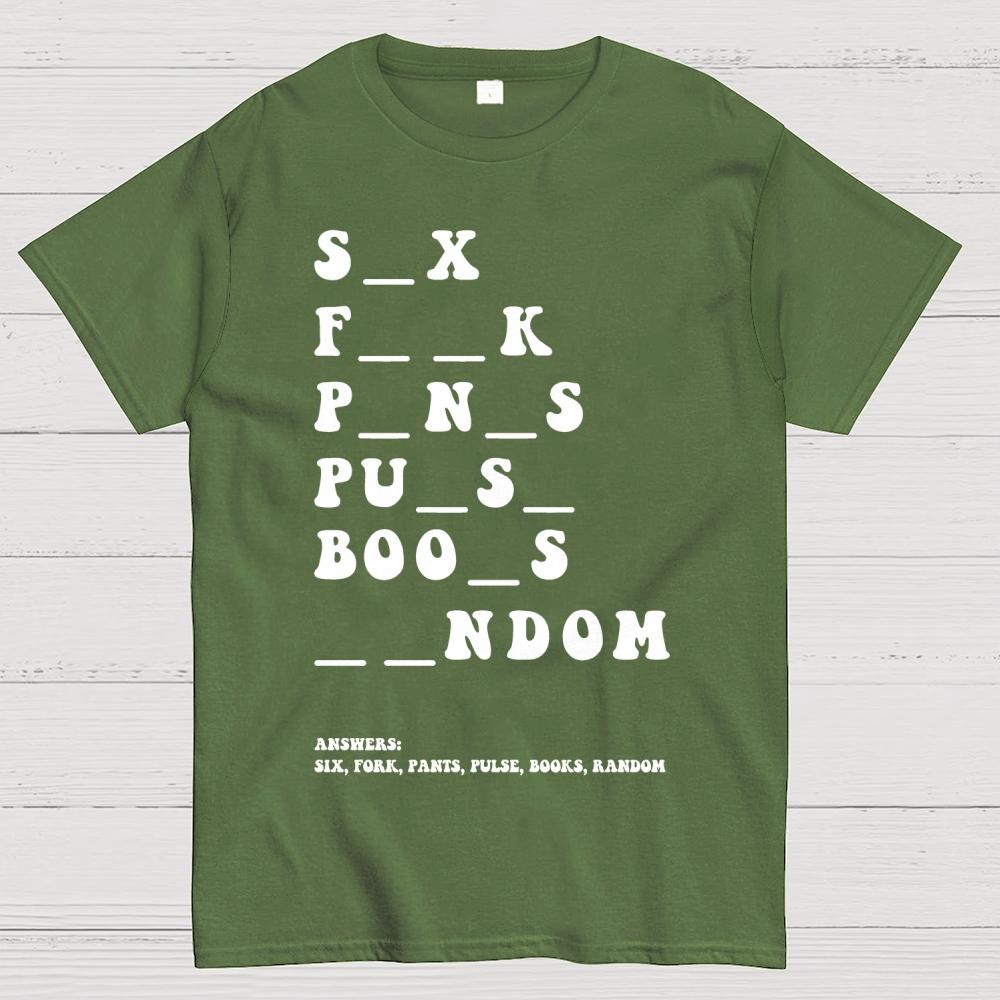 Funny Dirty Word Cotton Summer Casual Cool Loose T-Shirt