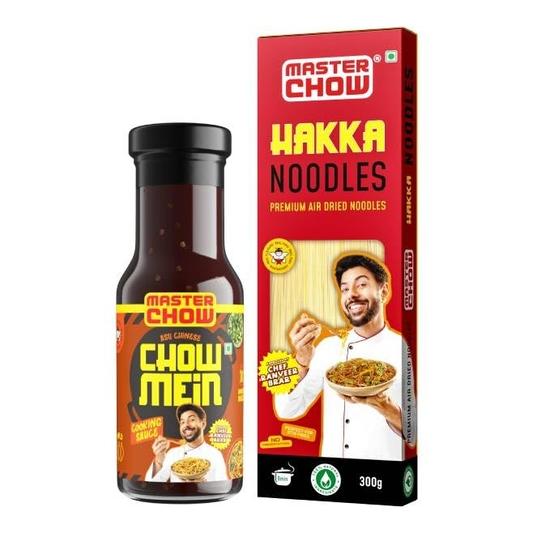 MasterChow Chowmein Noodle Pack: Indo-Chinese Chowmein Sauce with Hakka Noodles| Get Street Style Chowmein in Just 10 Minutes