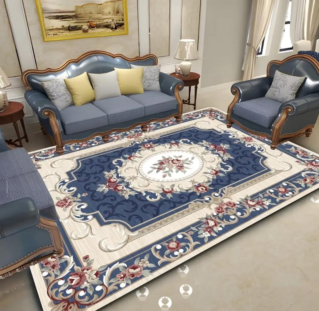 Ковер красный плюшевый в европейском стиле для украшения гостиной, домашние роскошные ковры большой площади для спальни, противоскользящие, моющиеся, напольные коврики для дивана