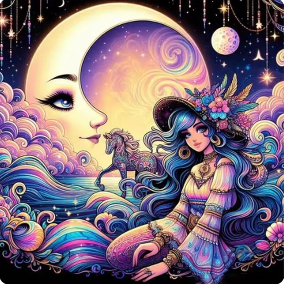 Девочка 5DDIY Алмазная картина Новинка 2024 Полный круг Квадрат животное Алмазная мозаика вышивка мультфильм Фея Подарок украшение для дома