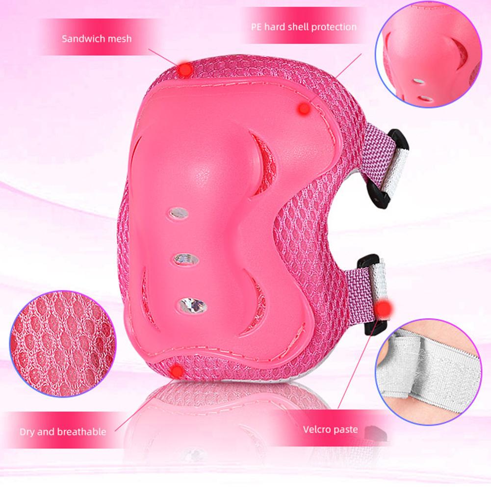 6Pcs Kids Protective Gear Set For 3-15 Years, Knee Elbow Pads & Wrist Guards For Skateboard Cycling Skating Scooter