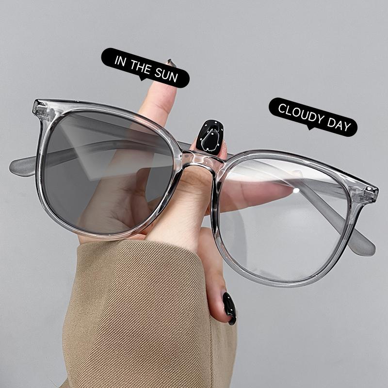 Vintage Square Photochromic Sunglasses for Men Women UV400 Retro Oversized Sun Glasses Fashion Accessories