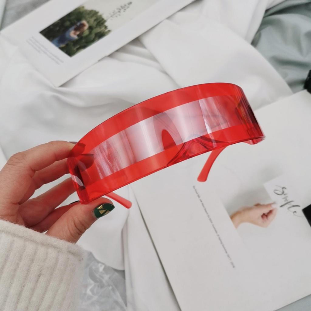 Солнцезащитные очки Futuristic Warrior: Модные интегрированные очки для вечеринок с персонализированной повязкой на голову