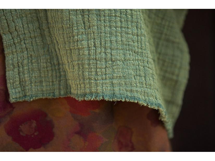 Women's Spring Cotton Linen Jacket - Wrinkled Texture, Over-dyed, Distressed, Perfect for Home, Travel, Zen Meditation