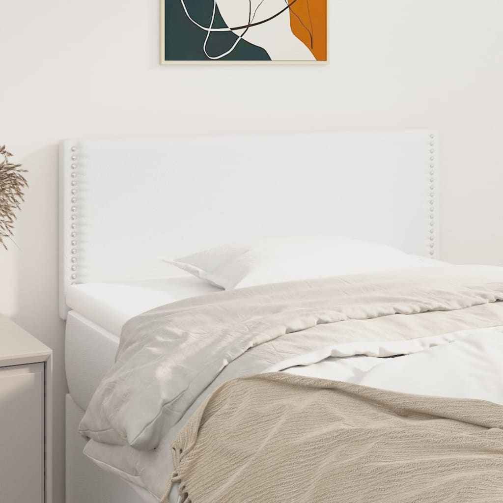 Vidaxl Zagłówek Do Łóżka, Biały, 100X5X78/88 Cm, Sztuczna Skóra