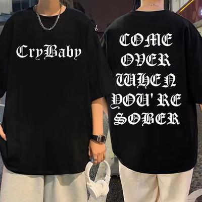 Рэппер Lil Peep Come Over When You're Sober Tour Футболка с принтом Унисекс Женская мода в стиле хип-хоп Негабаритные футболки Футболка уличного тренда
