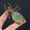 Натуральный моховой пренит Камень Ручная работа Медная проволока Оплетка Кулон Паук 2.56" O6E95