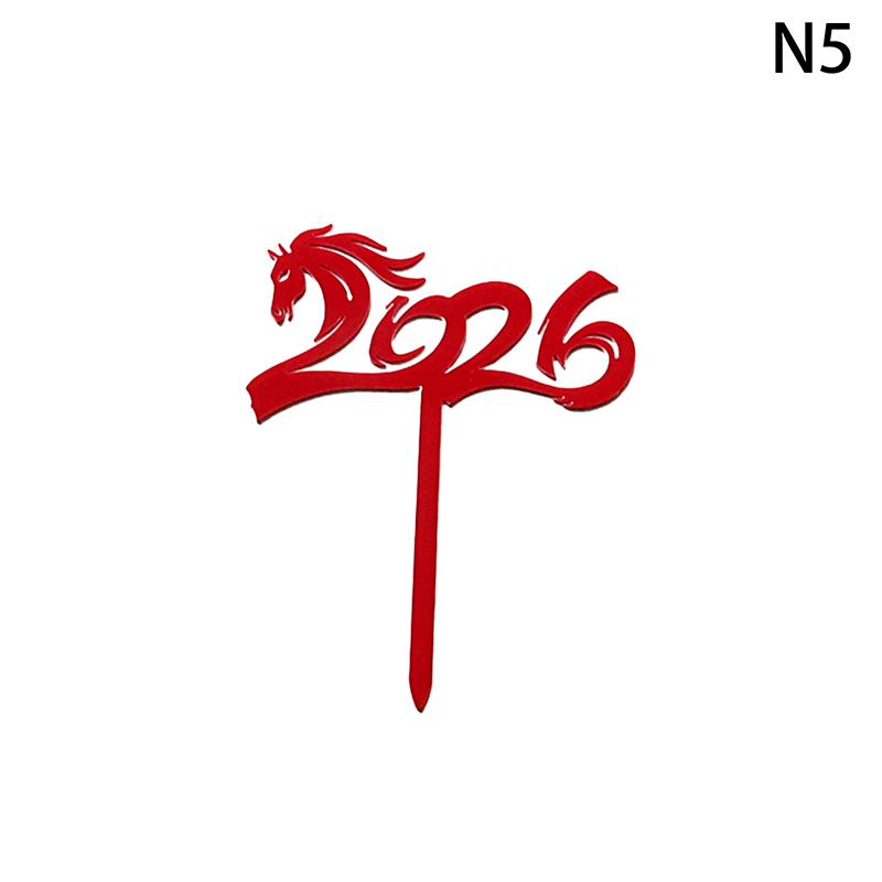 2026 С Новым годом Украшение для торта Золотой акриловый флажок для десерта Детский новогодний рождественский подарок Украшение для торта Принадлежности для выпечки