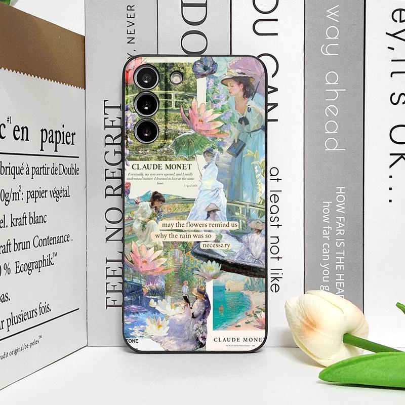 Роскошный красивый чехол для телефона девушки для Samsung Galaxy S25 S24 S23 Ultra S22 Plus S21 FE S25 Edge Мягкая крышка Coque Искусство Клода Моне
