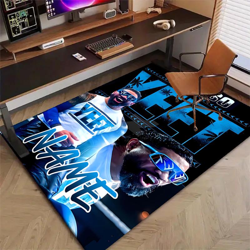 Custom JEY USO YEET Mat Personalized Name, Polyester Washable Indoor Entryway Rug, Gift for Christmas, Easter, Thanksgiving Day