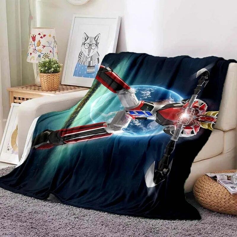 G-Goldorak Pattern Print Flannel Blanket,for Couch, Bed, Sofa, Office-Soft and Soothing Printing Blanket For All Season