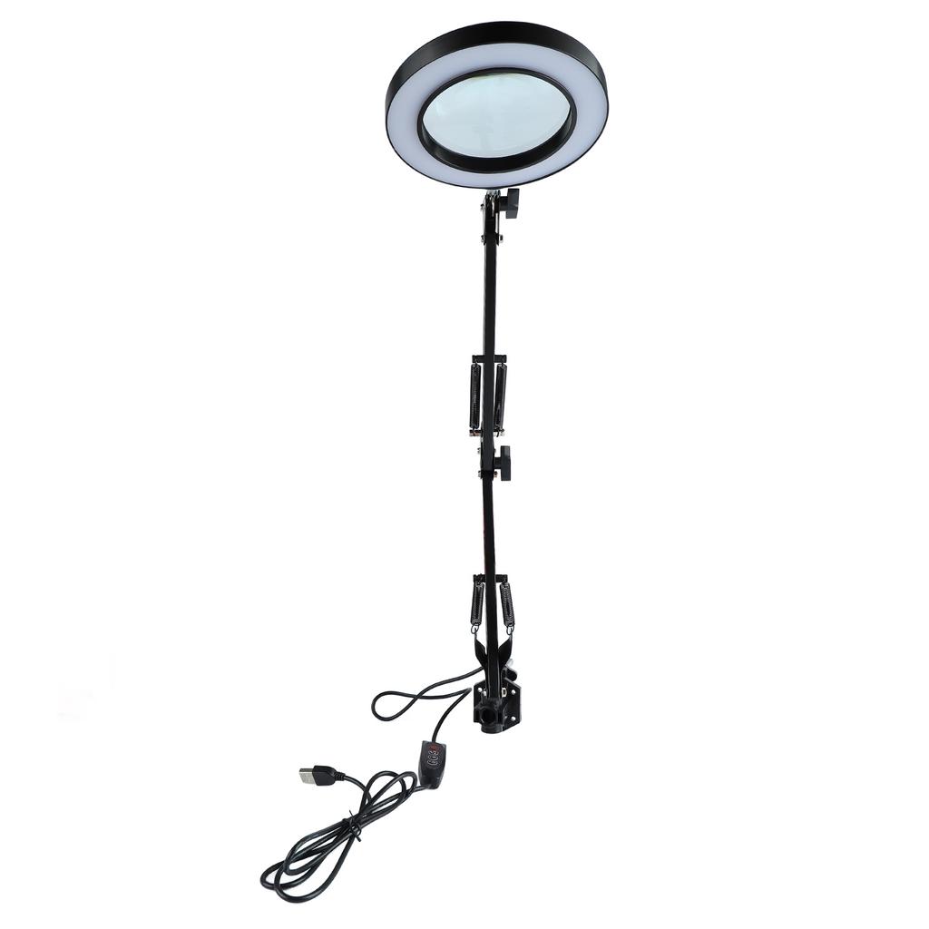Magnifying Lamp 10X Magnifier Desk LED Light Adjustable with Clamp for Maintenance