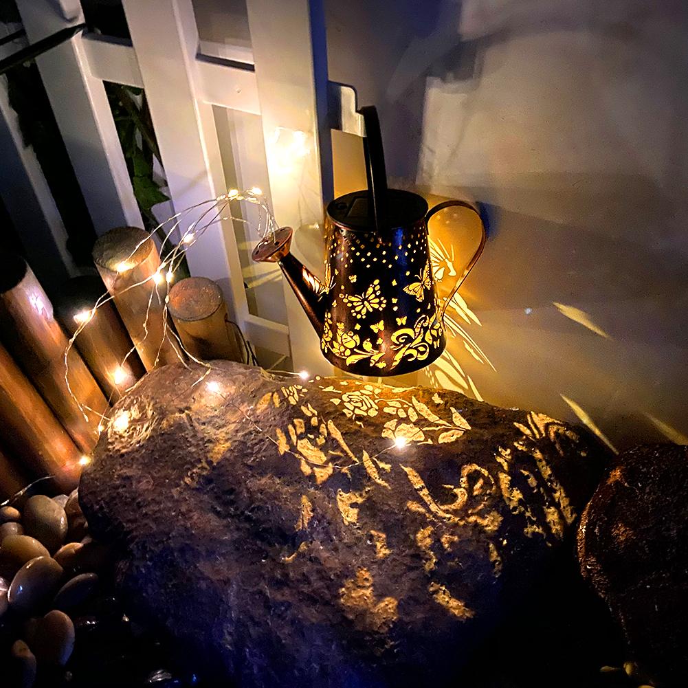 Светодиодные подвесные солнечные светильники, металлический фонарь, водонепроницаемая наружная солнечная лампа для проекции сада, украшение дома на Хэллоуин