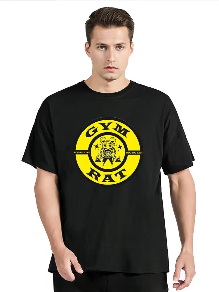 2026 New Hot Buns Of Steel Rabbit Oversized Tshirt Funny Gym Fitness T Shirt Rat Bodybuilding Crewneck Unisexs Clo