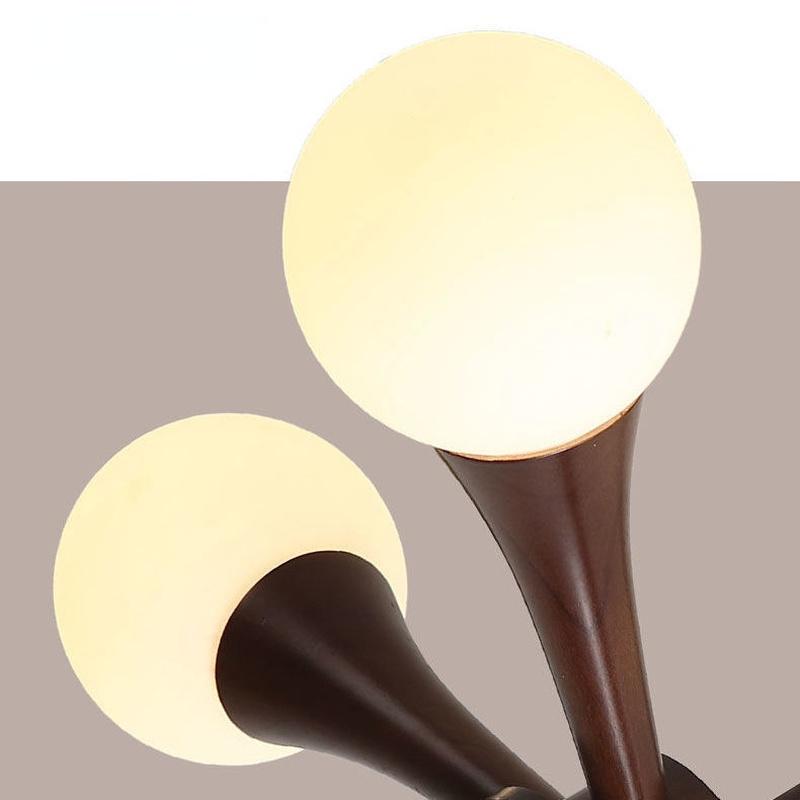 Люстра для гостиной, простые современные светильники из орехового дерева, столовая, бревенчатые лампы