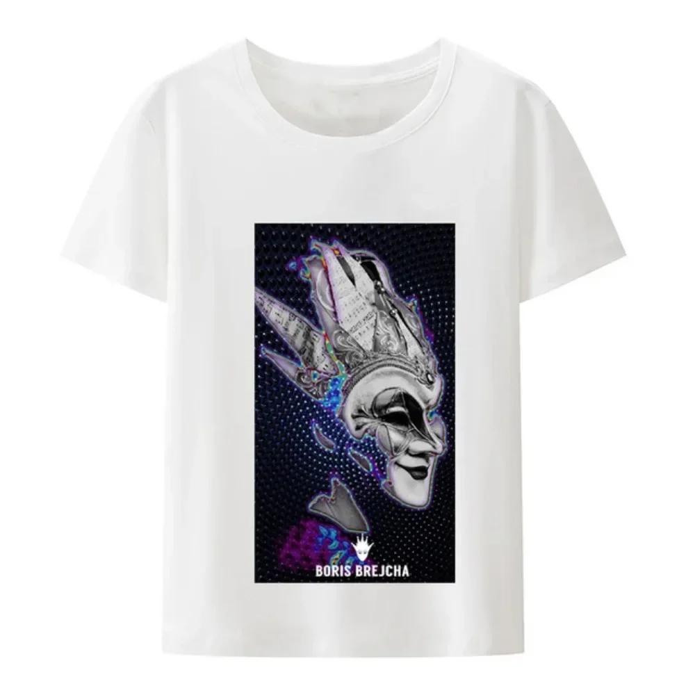 Male Hip-hop Summer Fashion T Hipster Sleeve TopCasual Cool Short Men Tee Shirt Boris Brejcha Dj Mask Tshirt Harajuku