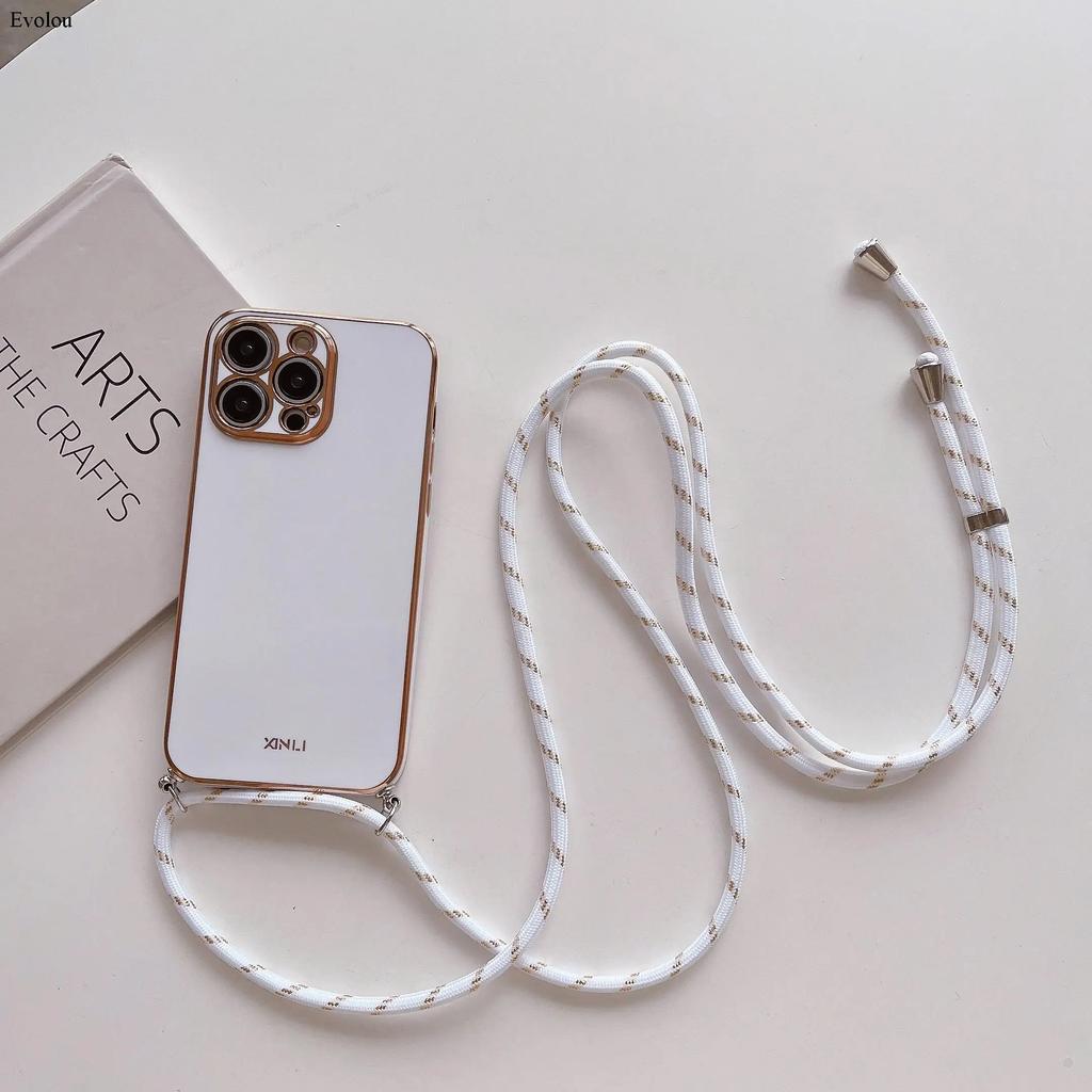 Чехол-кошелек на ремешке через плечо с покрытием для iPhone 17 Pro Max 17 Air 17Pro, мягкий ТПУ, защита объектива, противоударная задняя крышка