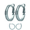 [I9784] - Steel Hoop Earrings 'Déesse' Silver White - 20 Mm 4 Mm