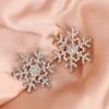 Rhinestone Inlaid Snowflake Winter Lady Fashion Brooch Sparkling Crystal Brooch Pins Jewelry Brooches Women Christmas Gift
