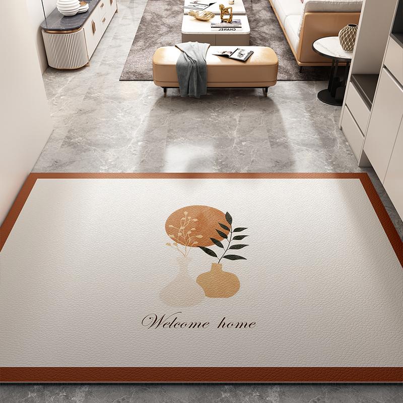 Современный Минималистичный Коврик для Входной Двери Дома Ковер из ПВХ Кожи Маслостойкий и Грязеотталкивающий Кухонный Коврик Большая Площадь Моющийся Коврик для Балкона