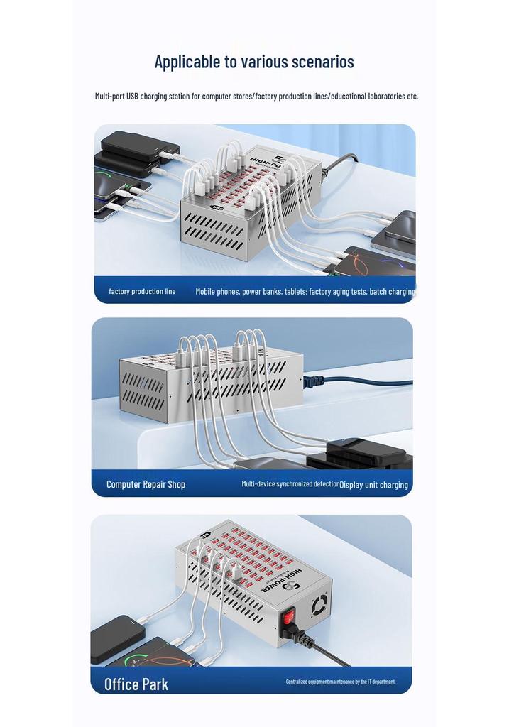 High-Power Smart USB Charger: Fast Charging Multi-Port Power Strip 5V2.4A