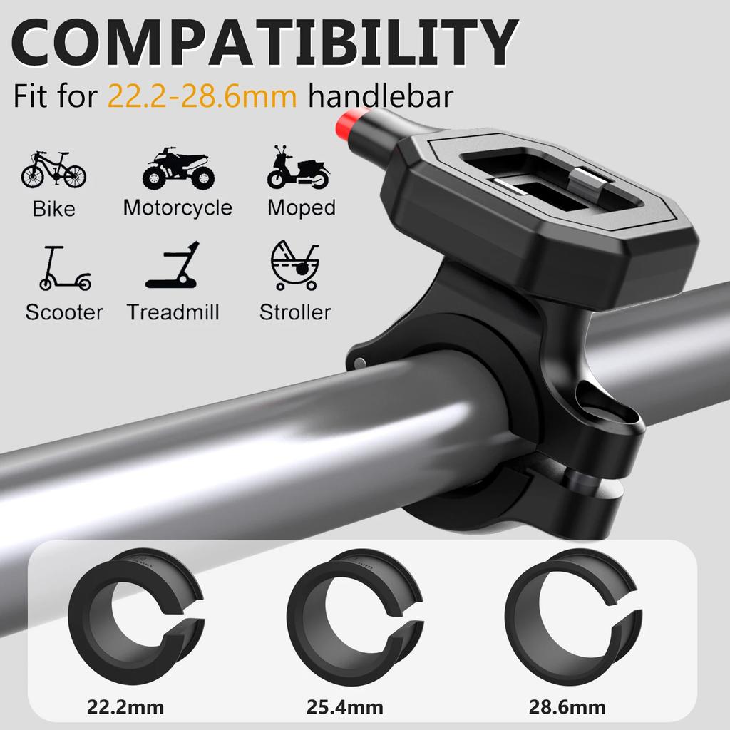 Universal Quick Lock Bike Scooter Handlebar Stand Waterproof Motorcycle Bicycle Mobile Phone Holder for 4.7-7.0 inches Devices