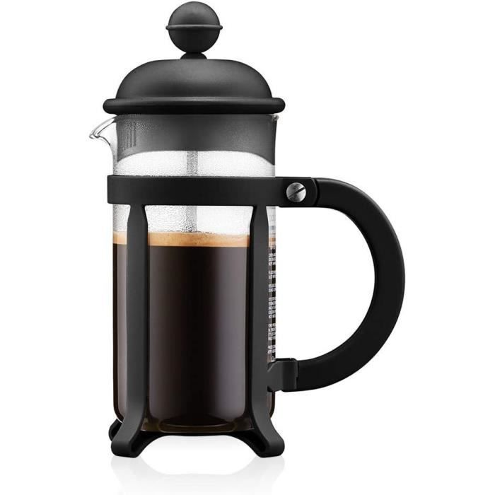 Cafetière à piston - BODUM - Java - Monture et couvercle en plastique - 3 tasses - 0.35 l - Noir