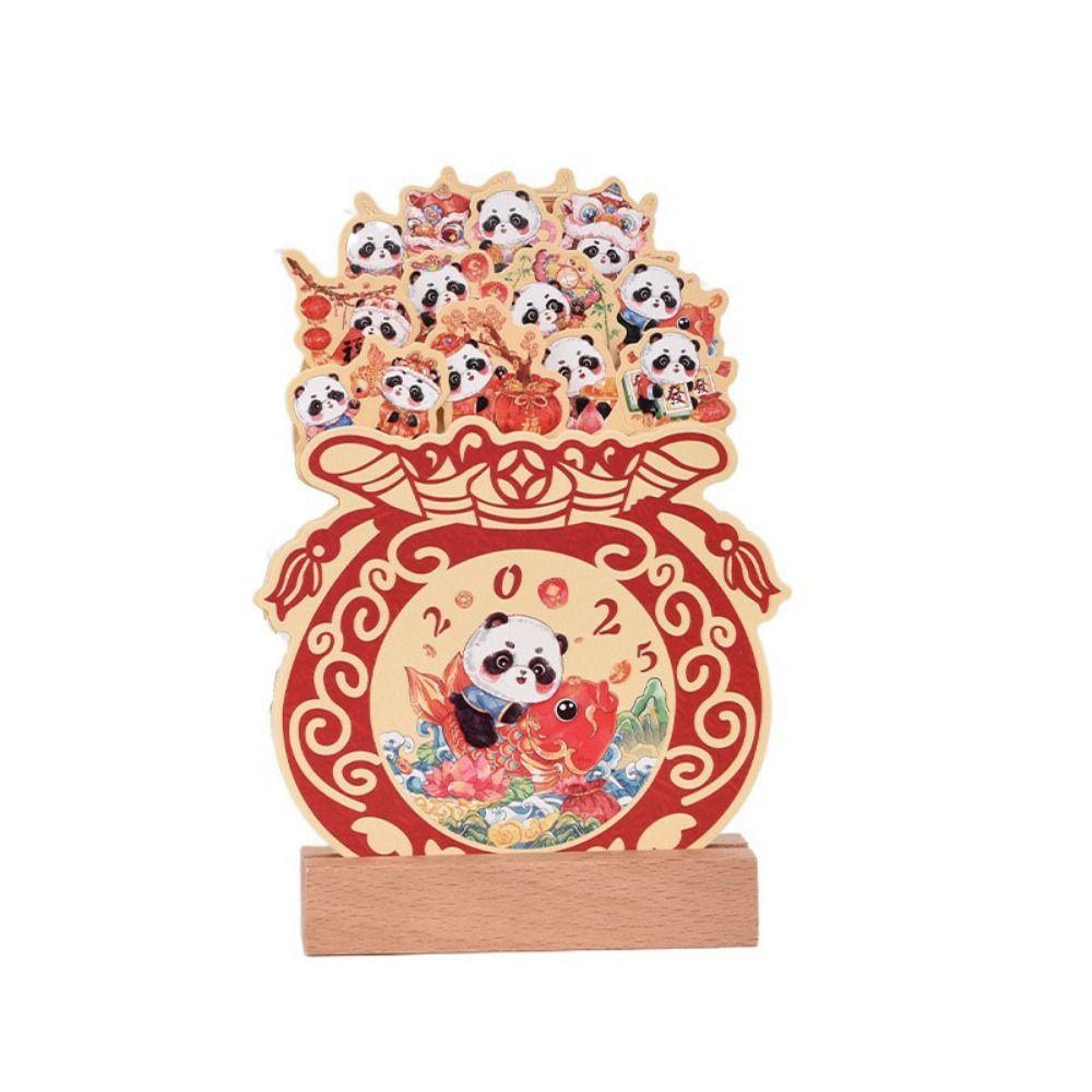 С базовым цветочным настольным календарем, бумажным календарем ручной работы, годом Змеи, деревянным календарем 2025, настольным календарем, для офиса