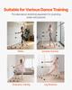 Ballet Barre, Double Beechwood Barre Bar for Home, Freestanding Portable Ballet Stretching Dance Bars, Height Adjustable Anti-Wobble Fitness Gym