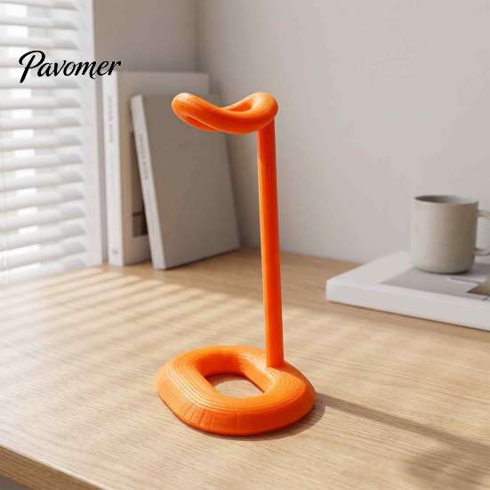 Headphone Organizer for Desk 3D Printed Stand, Modern Curved Gaming Headset Holder Desktop Stable Support Storage, Display Rack Office Study Room and