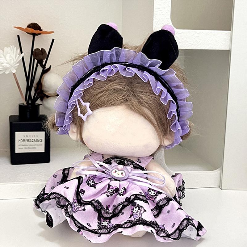 20 см хлопковая кукла, милые платья принцессы, комбинезон, футболка, плюшевая кукла, одежда, юбка с повязкой на голову, комплект платьев, аксессуары для кукол