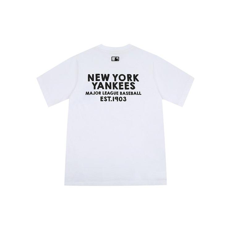 MLB Футболки New York Yankees Унисекс Белые С Круглым Вырезом Умеренный Прямой Крой 31TS04031-50W