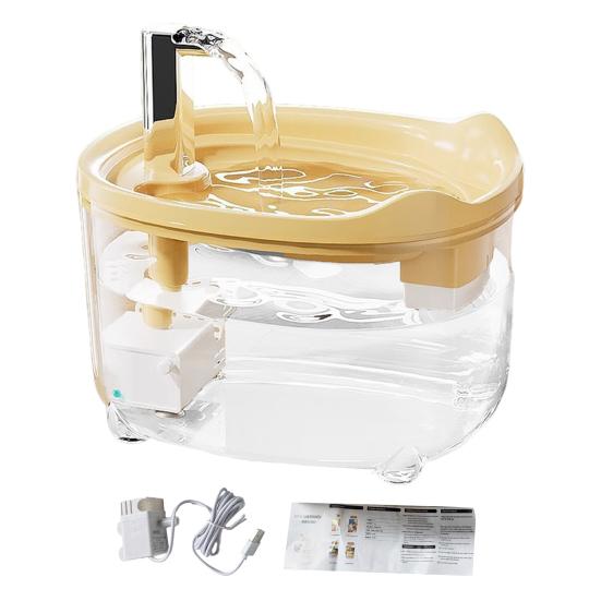 Автоматический фонтан для воды для кошек Тихая циркулирующая поилка для домашних животных с двойной системой фильтрации USB-зарядка 1,5 л Пластиковый диспенсер для воды без BPA