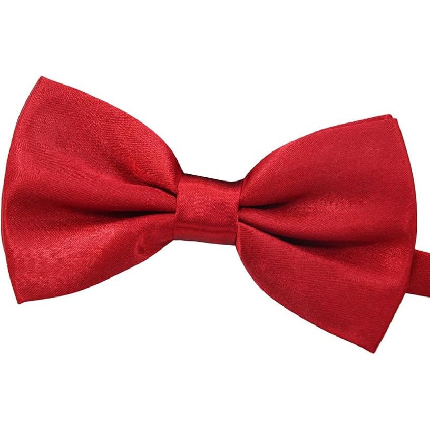 Amajiji Formal Dog Bow Ties for Medium & Large Dogs (D114 100% Polyester) (Dark Red)