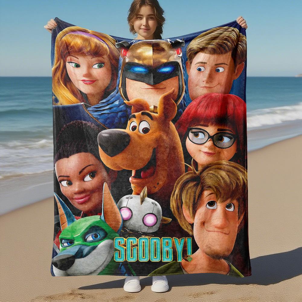 1 шт. Фланелевое одеяло Scooby-Doo MysteryOutdoor, мягкий плюш, декор для пикников, кемпинга, спальни, игровой комнаты или перерыва на обедn1240A