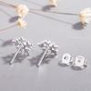 Simple 925 Sterling Silver Crystal Snowfake Stud Earrings for Women Prevent Allergy Brincos Pendientes A141