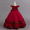 2025 New Elegant Girl Wedding Dress Sequined Mesh Princess Dress 4-12 Year Old Girl Graduation Party Prom Evening Dress
