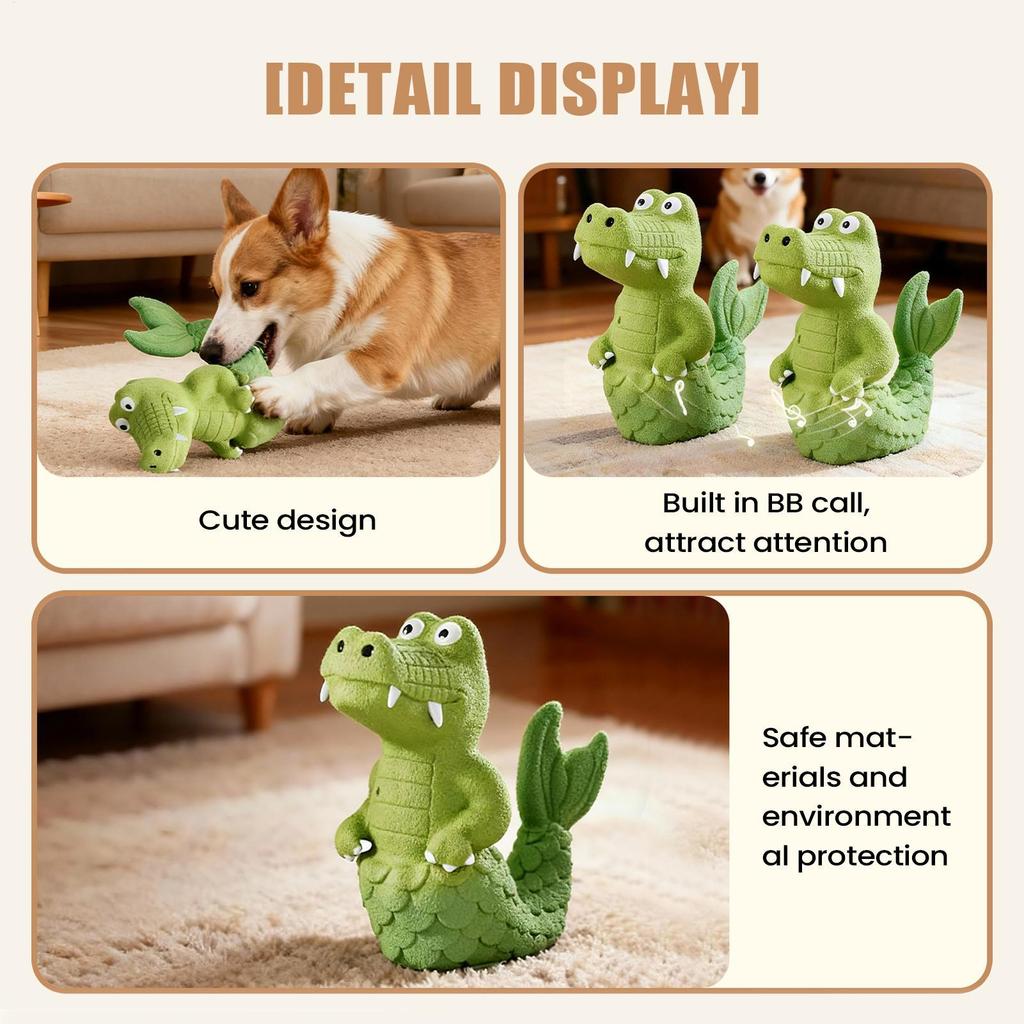 Alligator Dog Toy Squeaker Long Lasting Smooth Safe Game Squeaky Dog Toys For Puppy Animal Indoor Outdoor Home Daily Boredom