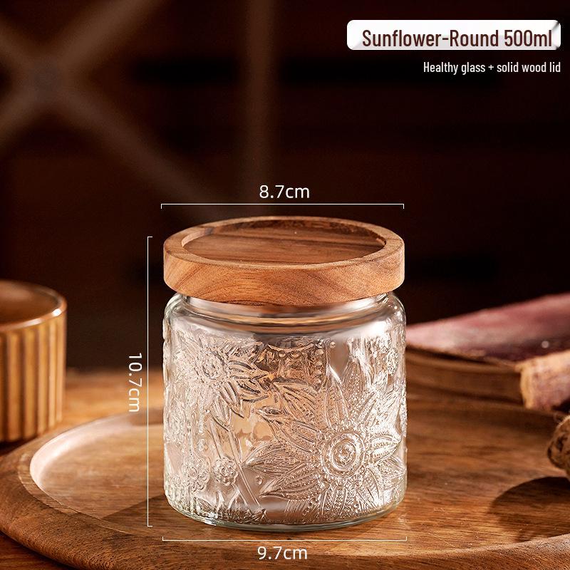 Стеклянная герметичная банка для хранения закусок, сухофруктов, чая, сахара и зерновых