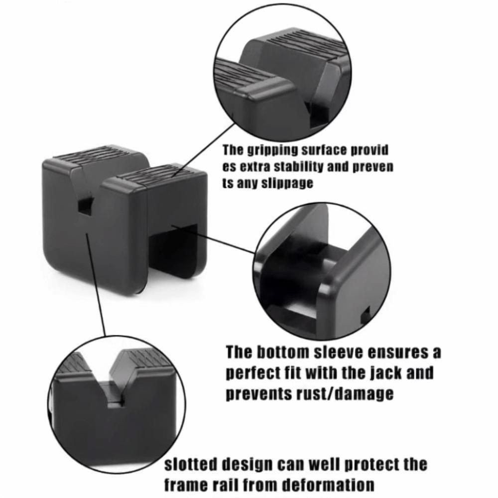 Black Rubber Jack Rubber Pad Durable Wear Resistant Anti Slip Slotted Adapter Floor Jack Use