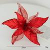 Новая Ткань Пластик Рождественские Искусственные Цветы DIY Украшение 25см Украшения для Рождественской Елки Украшения Искусственный Цветок Рождество