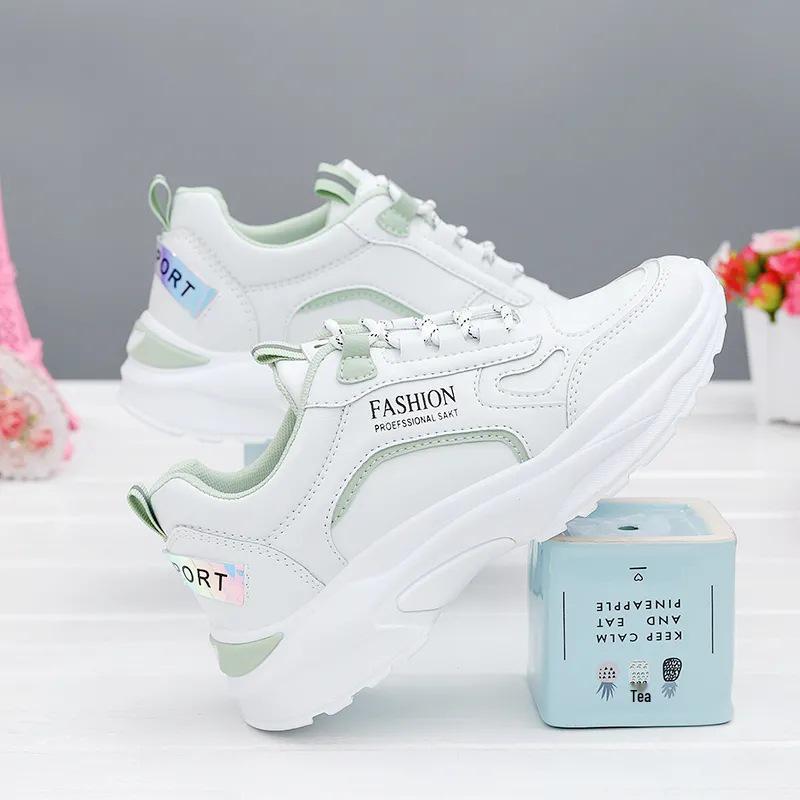 Женские весенние кожаные дышащие кроссовки 2025 года - Повседневные, Универсальные, Кроссовки на толстой подошве в стиле «папиных»