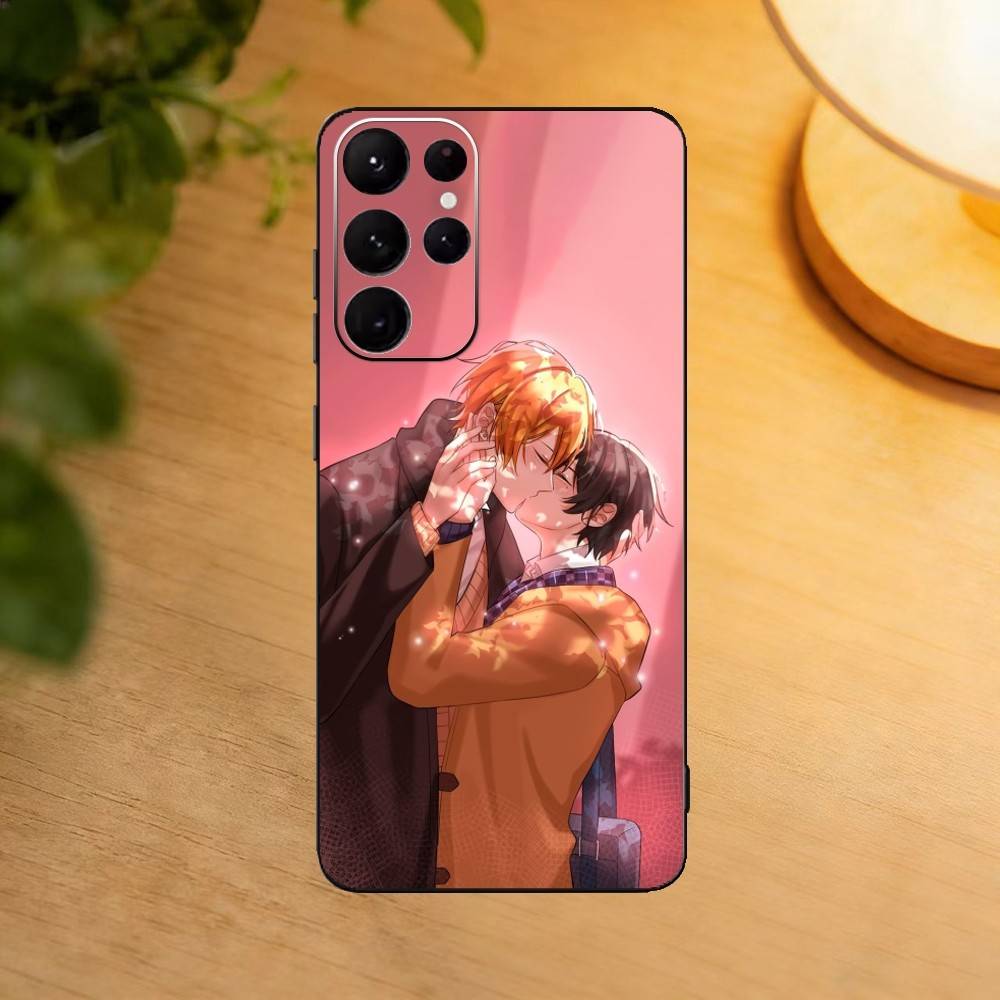 Чехол для телефона Sasaki to Miyano BL Для Samsung S25,24,23,22,30,21,10,9,Ultra,Plus,Lite Мягкий черный чехол