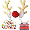 Car Decoration Christmas Deer Antlers Christmas Decorations Deer Antlers Red Nose Decorations Elk Car Decoration Set